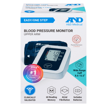 A&D Medical Blood Pressure Monitor Easy/One Step Upper Arm Wide Range Cuff