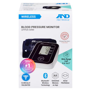 A&D Medical Blood Pressure Monitor Wireless Upper Arm Wide Range Cuff