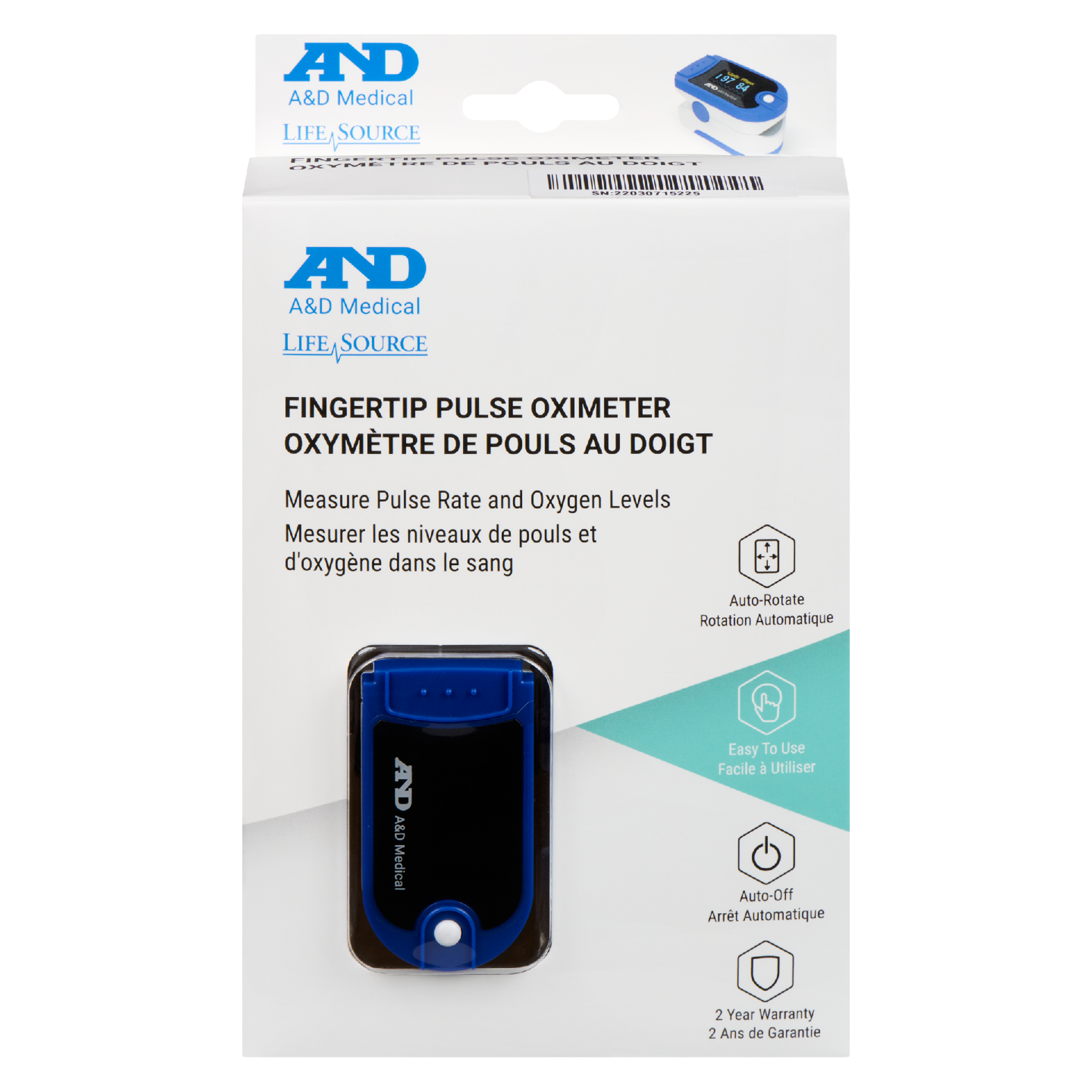 A&D Medical Fingertip Pulse Oximeter