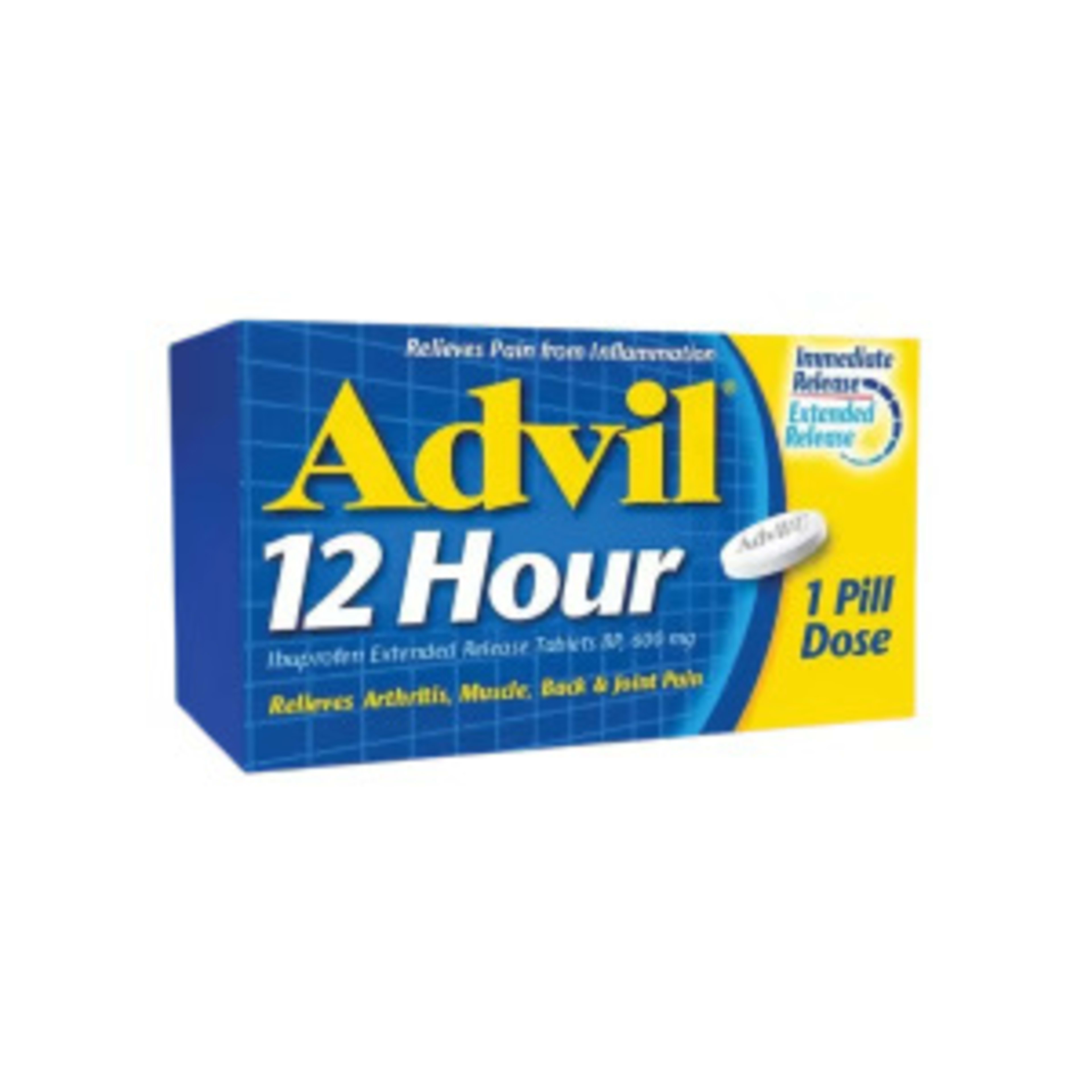 Advil 12 Hour Ibuprofen Extended Release Tablets BP, 600 mg 52 Tablets