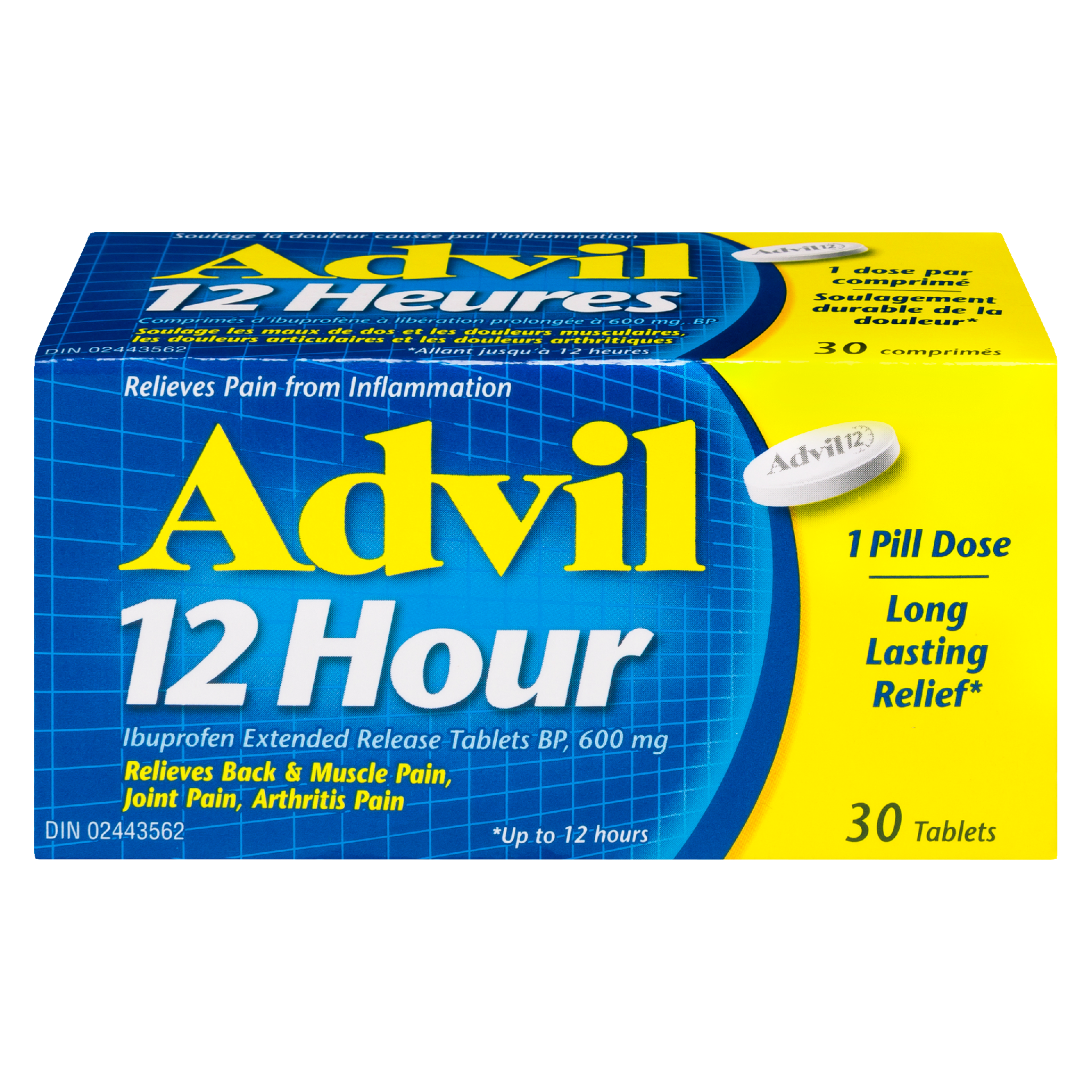 Advil 12 Hour Ibuprofen Extended Release Tablets BP, 600 mg 30 Tablets