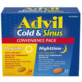 Advil Cold and Sinus Daytime Nighttime Convenience Pack Caplets 36 Count