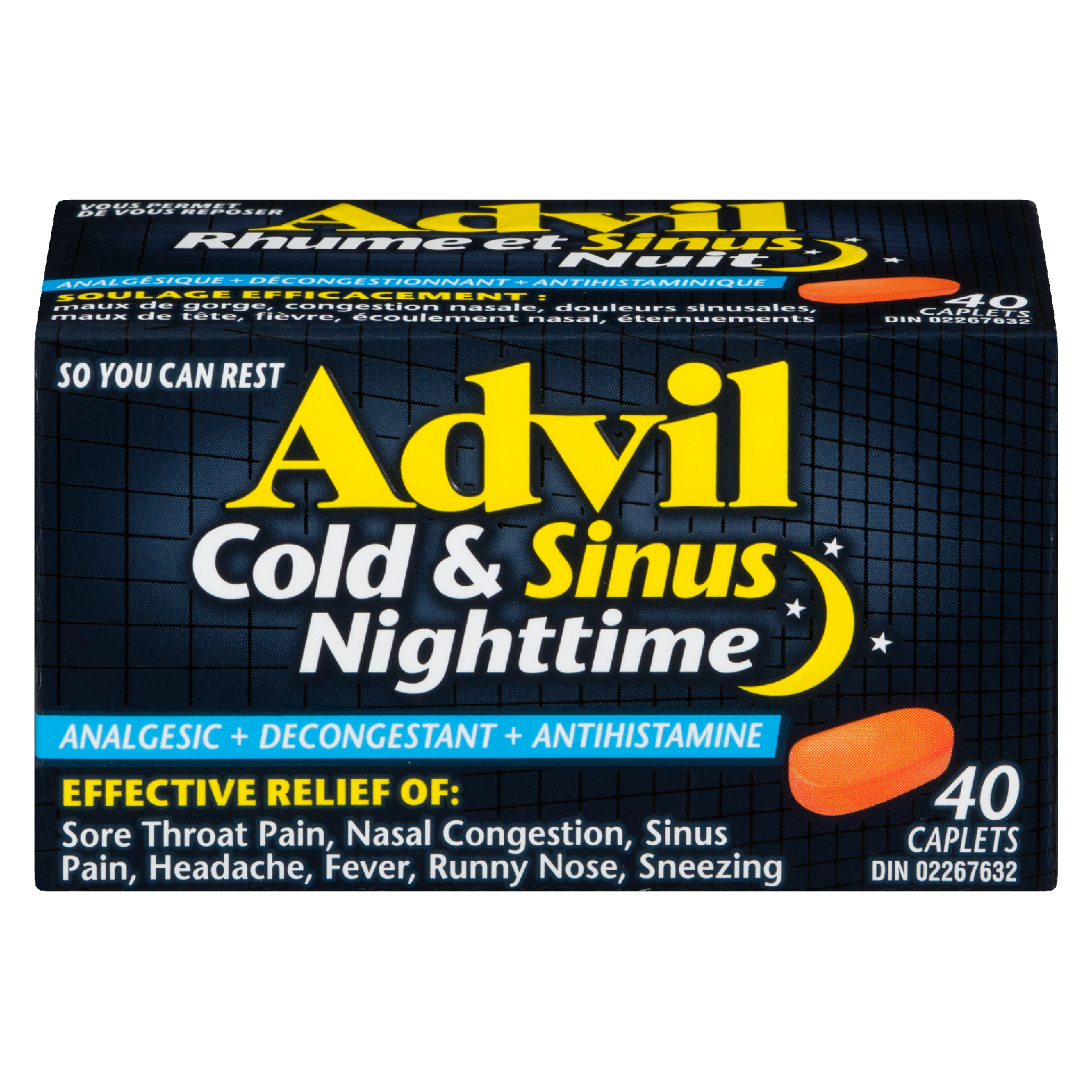 Advil Cold & Sinus Nighttime 40 Caplets