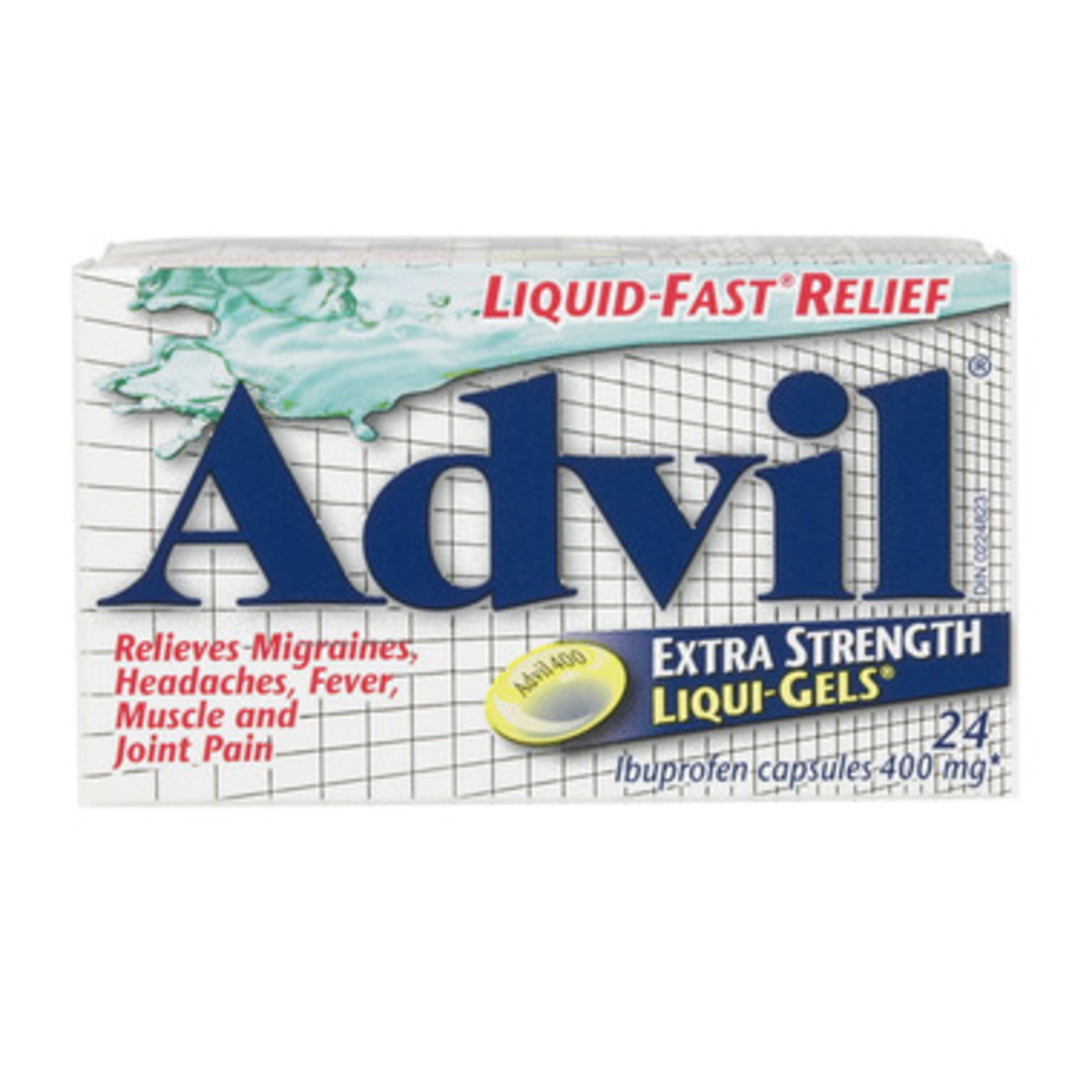 Advil Liqui-Gels Ibuprofen Capsules 400 mg Extra Strength 24 Capsules