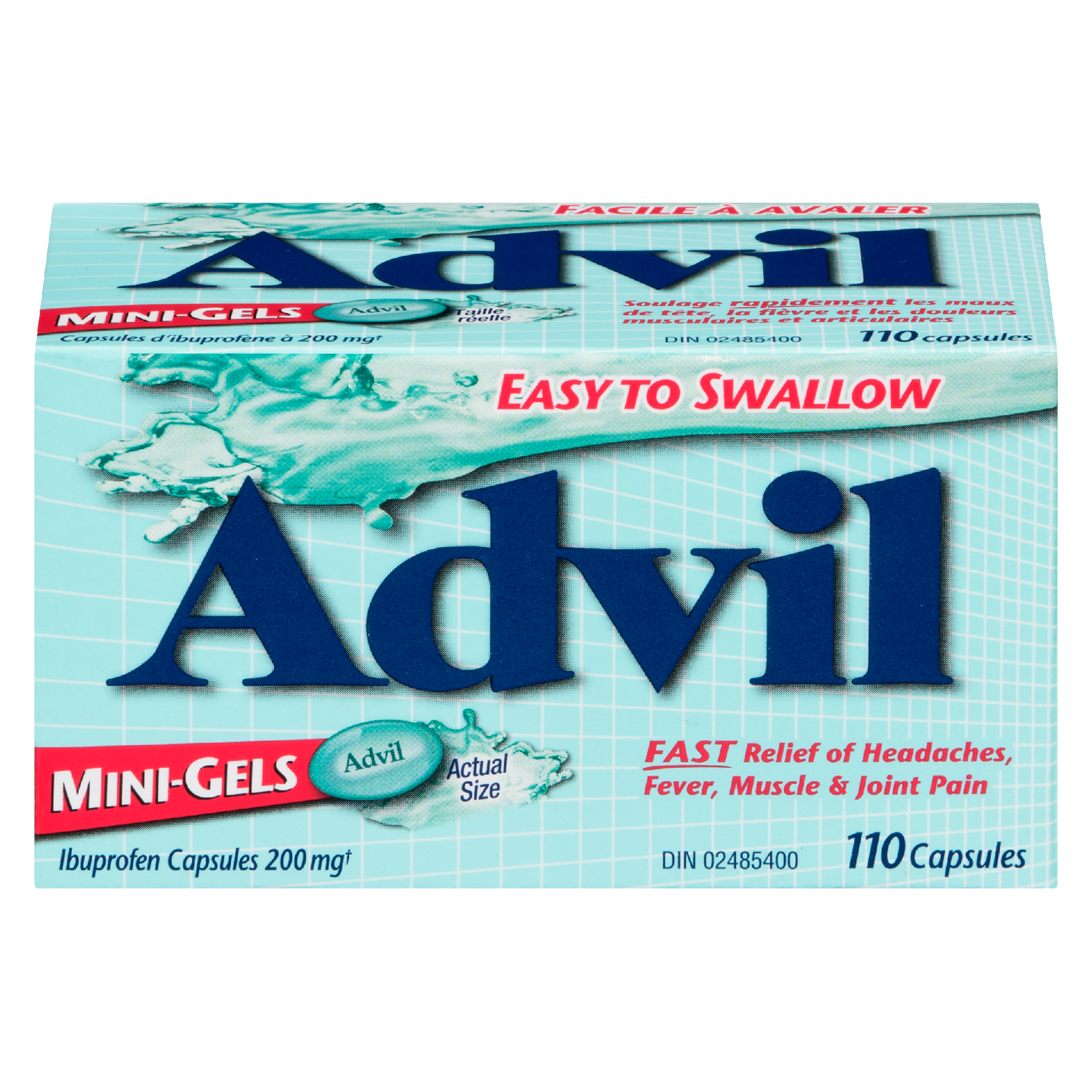 Advil Ibuprofen Capsules 200 mg Mini-Gels 110 Capsules