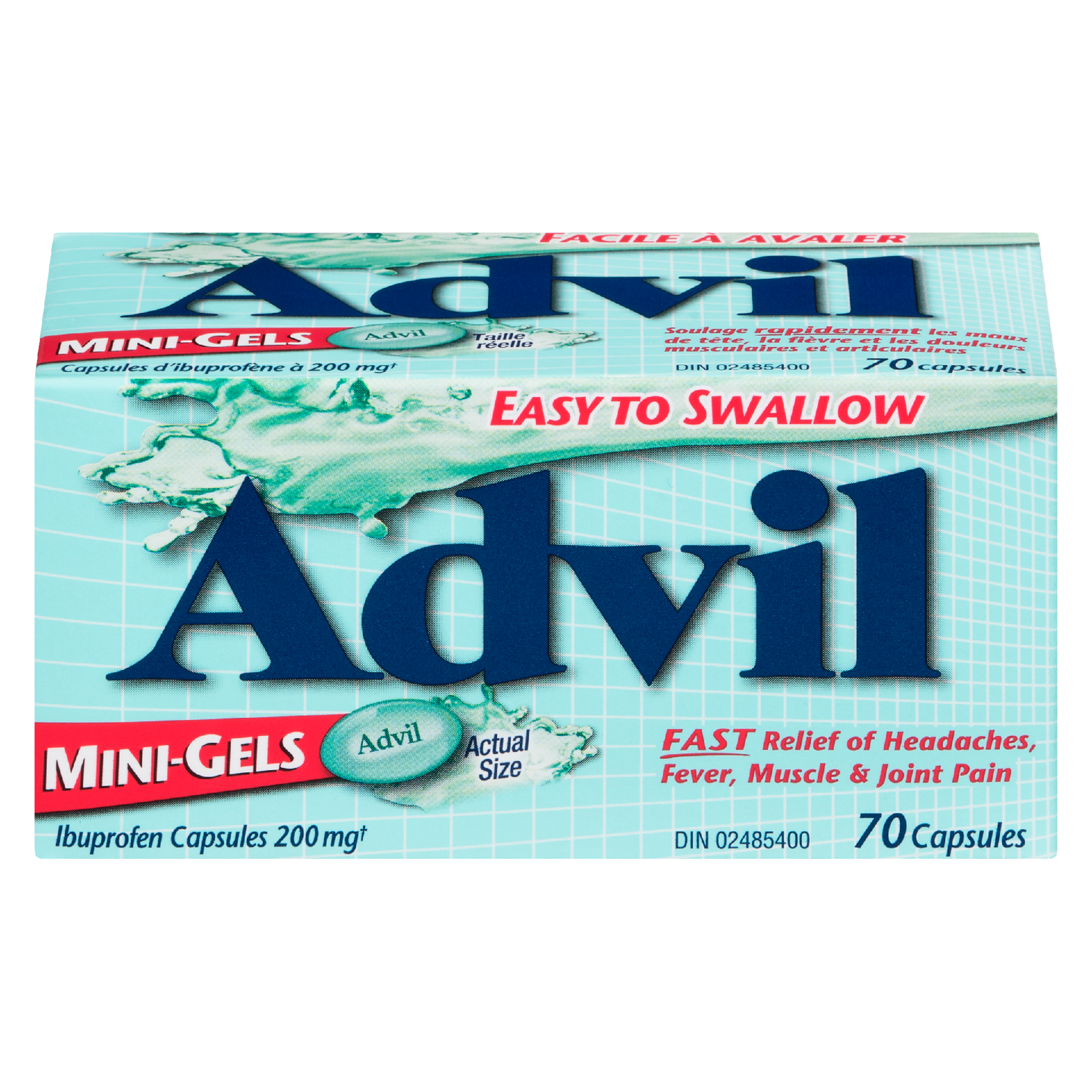 Advil Ibuprofen Capsules 200 mg Mini-Gels 70 Capsules