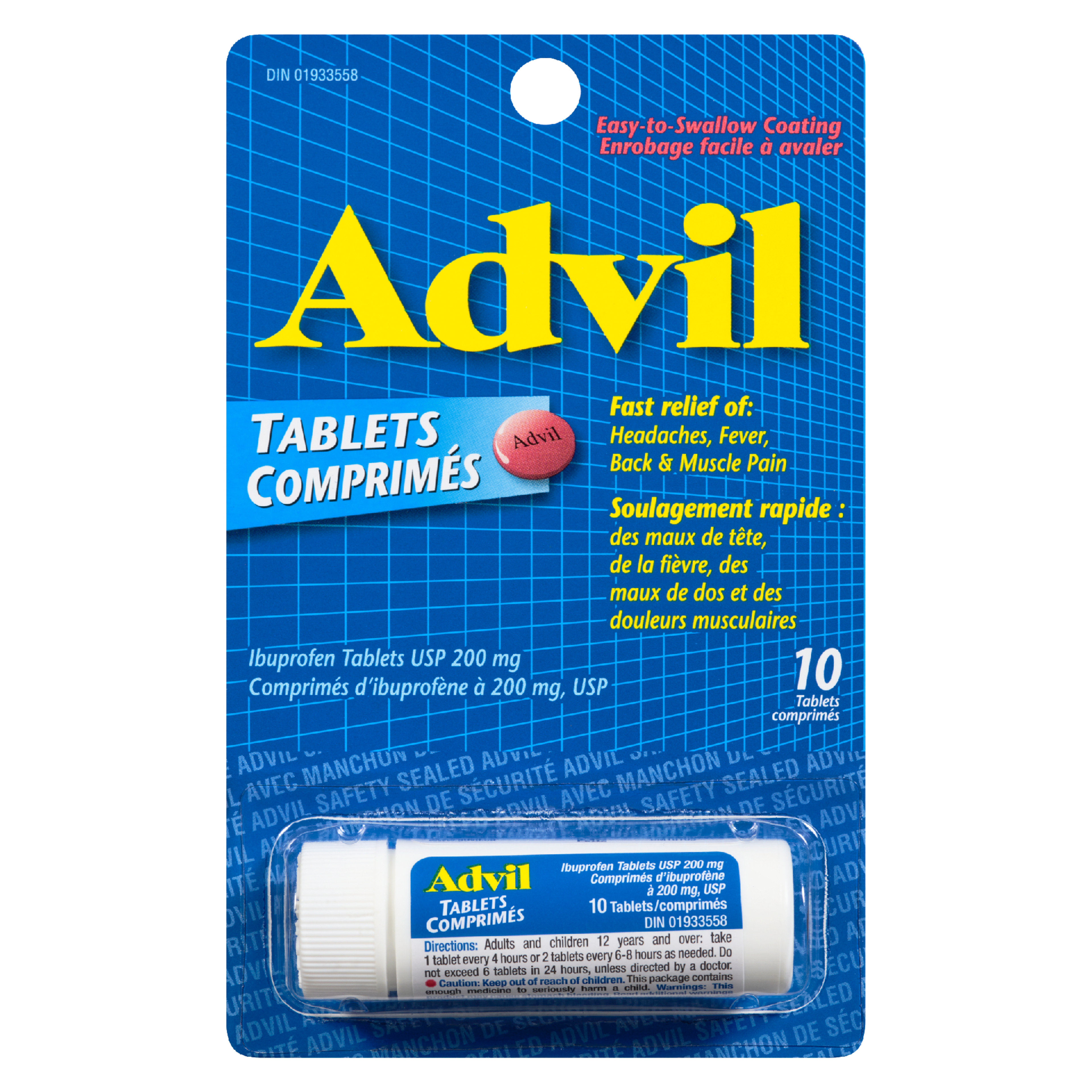 Advil Ibuprofen Tablets USP 200 mg 10 Tablets