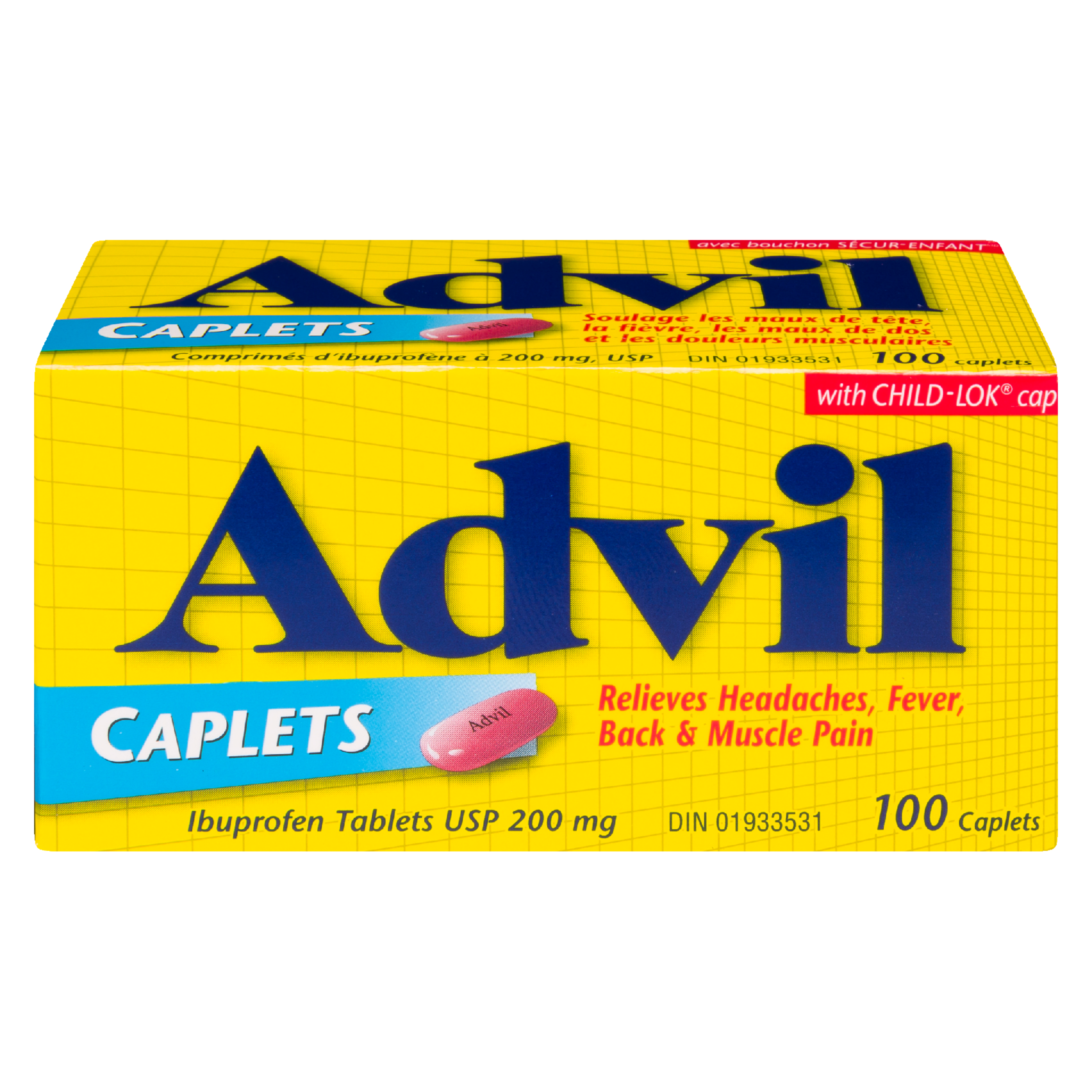 Advil Ibuprofen Tablets USP 200 mg 100 Caplets