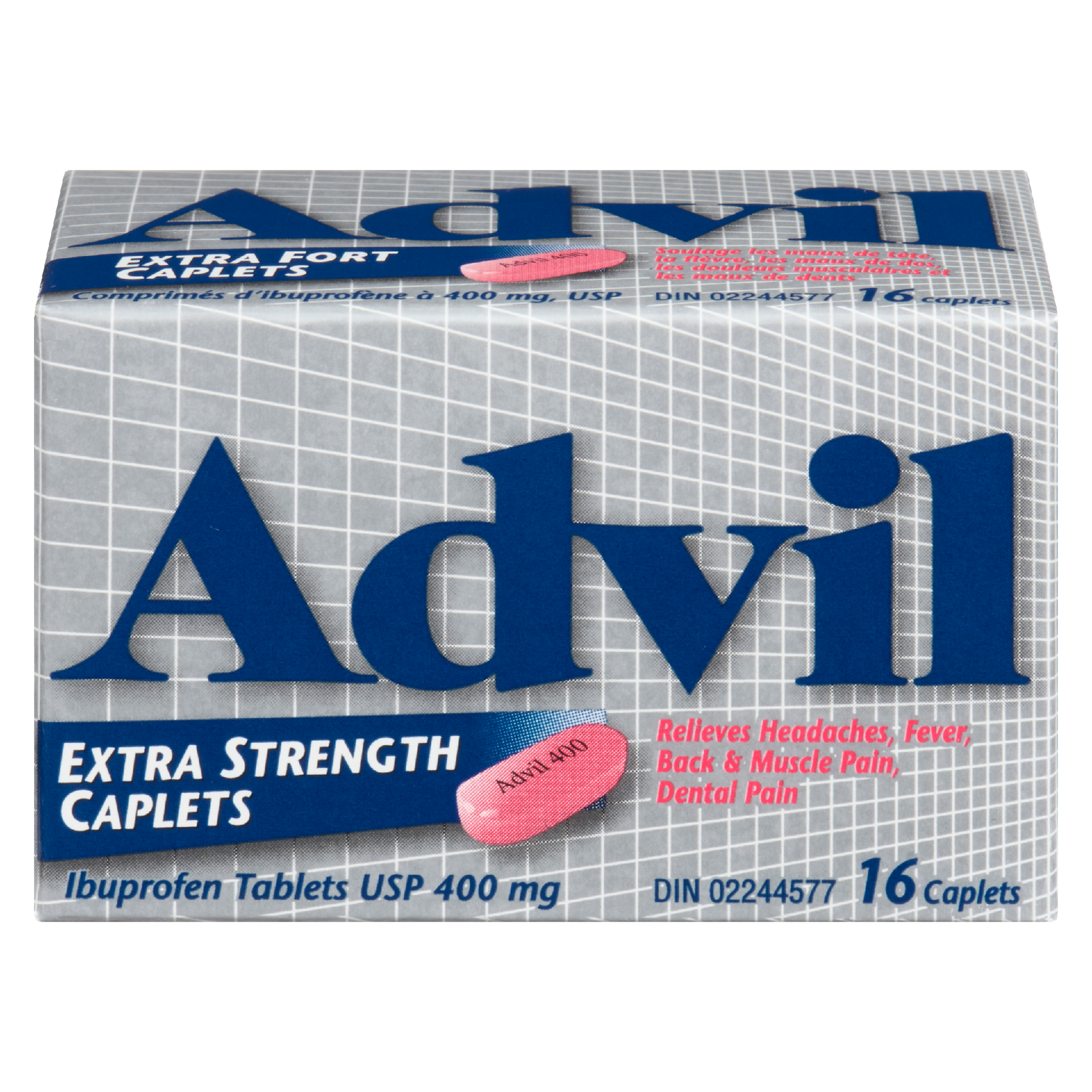 Advil Ibuprofen Tablets USP 400 mg Extra Strength Caplets 16 Caplets