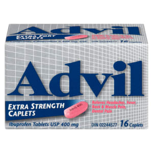 Advil Ibuprofen Tablets USP 400 mg Extra Strength Caplets 16 Caplets
