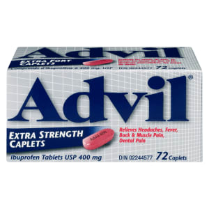 Advil Ibuprofen Tablets USP 400 mg Extra Strength Caplets 72 Caplets