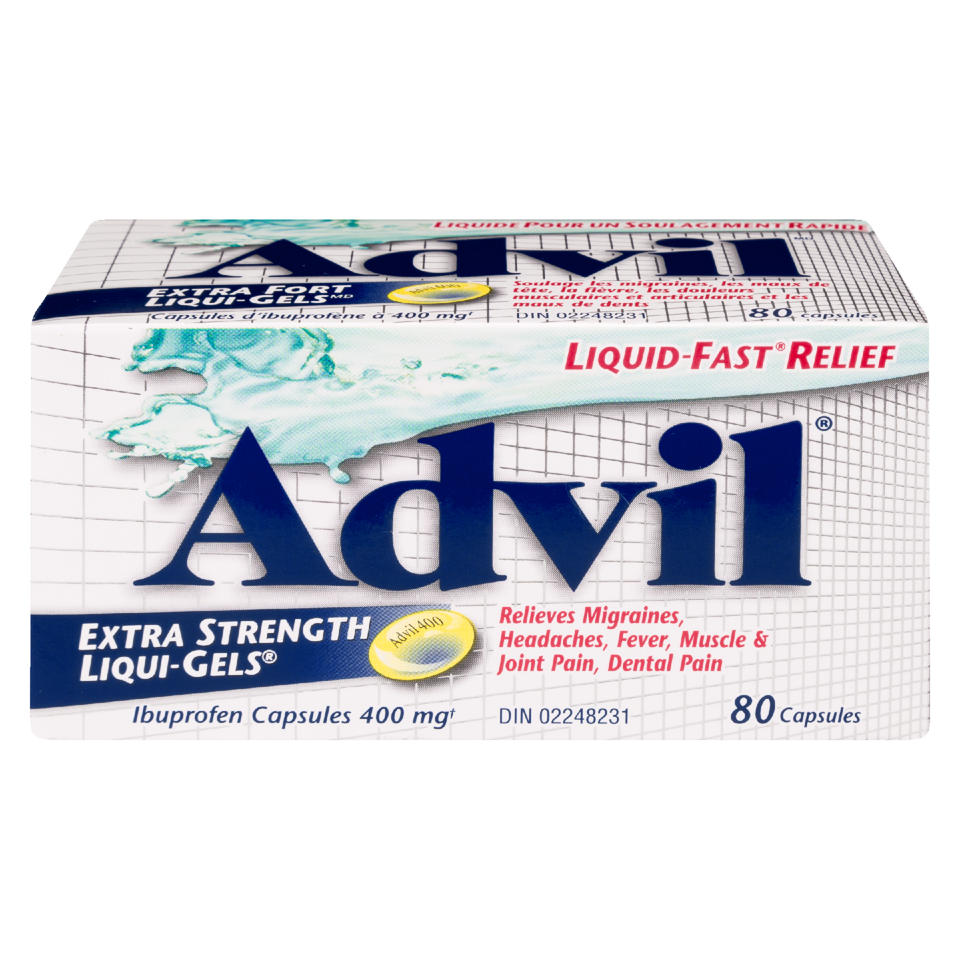 Advil Liqui-Gels Ibuprofen Capsules 400 mg Extra Strength 80 Capsules
