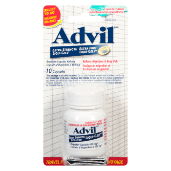 Advil Liqui-Gels Ibuprofen Capsules 400 mg Extra Strength Travel Pack 10 Capsules