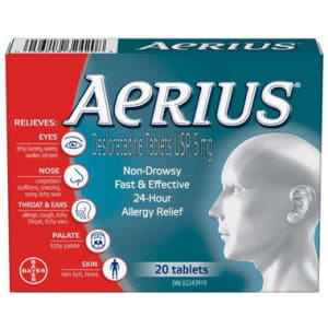 Aerius Desloratadine Tablets USP, 5 mg 20 Tablets