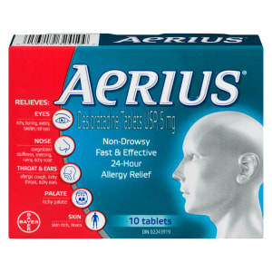 Aerius Desloratadine Tablets USP, 5 mg 10 Tablets