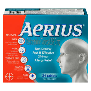 Aerius Desloratadine Tablets USP, 5 mg 24 Tablets