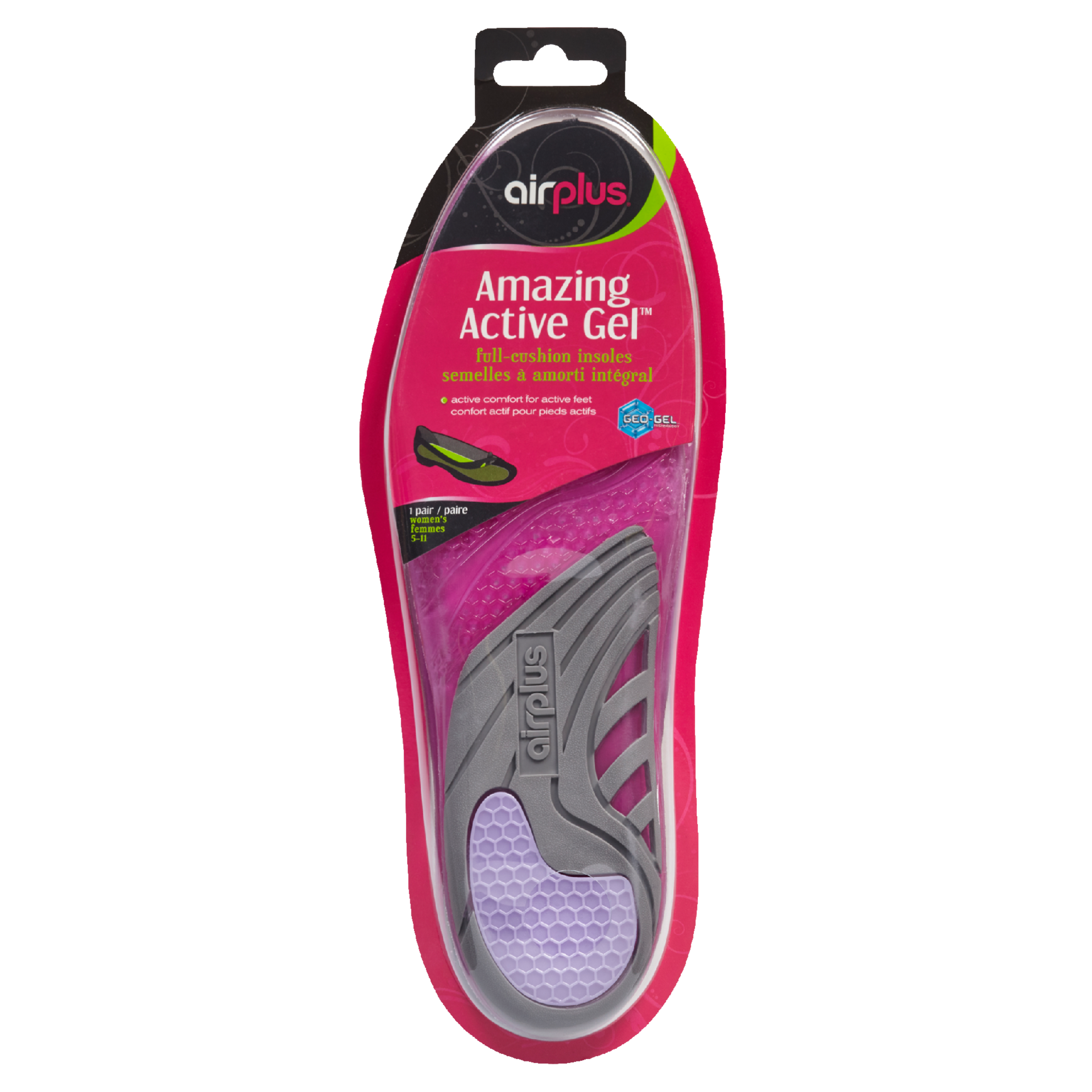 Airplus Amazing Active Gel Full-Cushion Insoles Women's 5-11 1 Pair