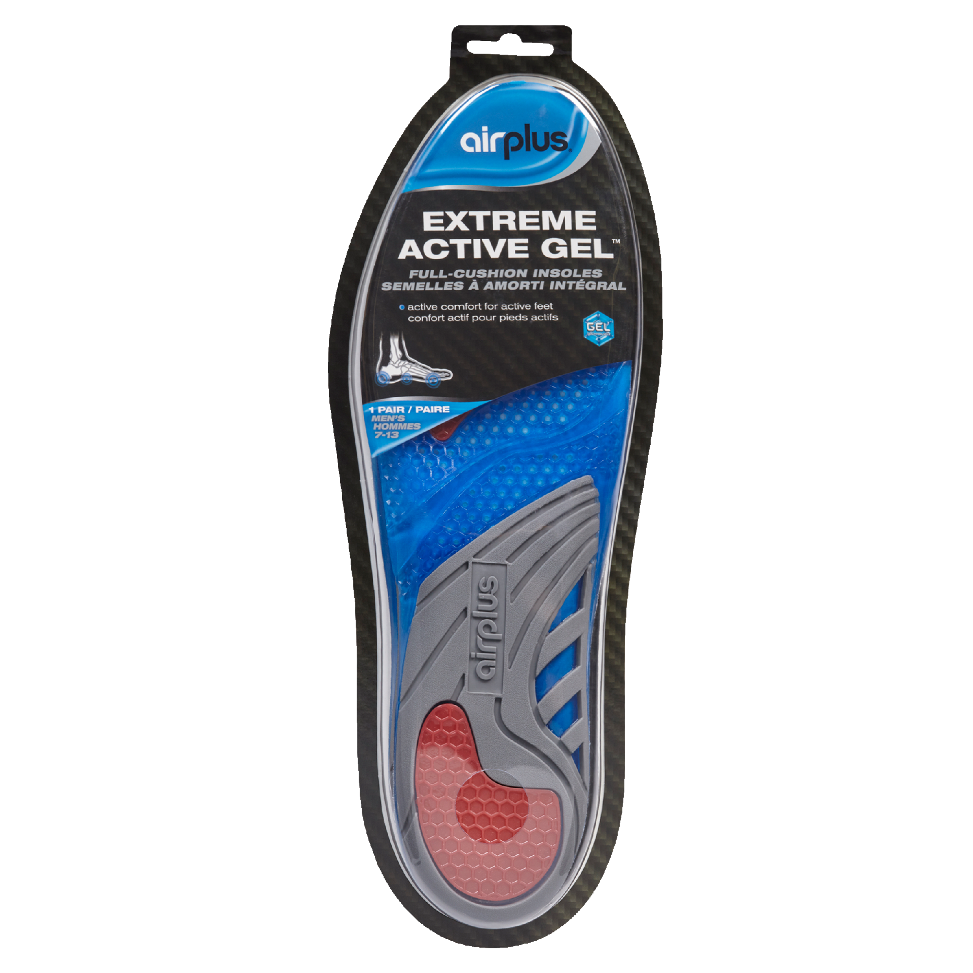 Airplus Extreme Active Gel Full-Cushion Insoles Men's 7-13 1 Pair