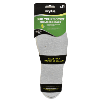 Airplus Sub Your Socks Insoles One Size Fits Most Value Pack