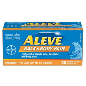 Aleve Naproxen Sodium Capsules, 220 mg Back & Body Pain 20 Liquid Filled Capsules