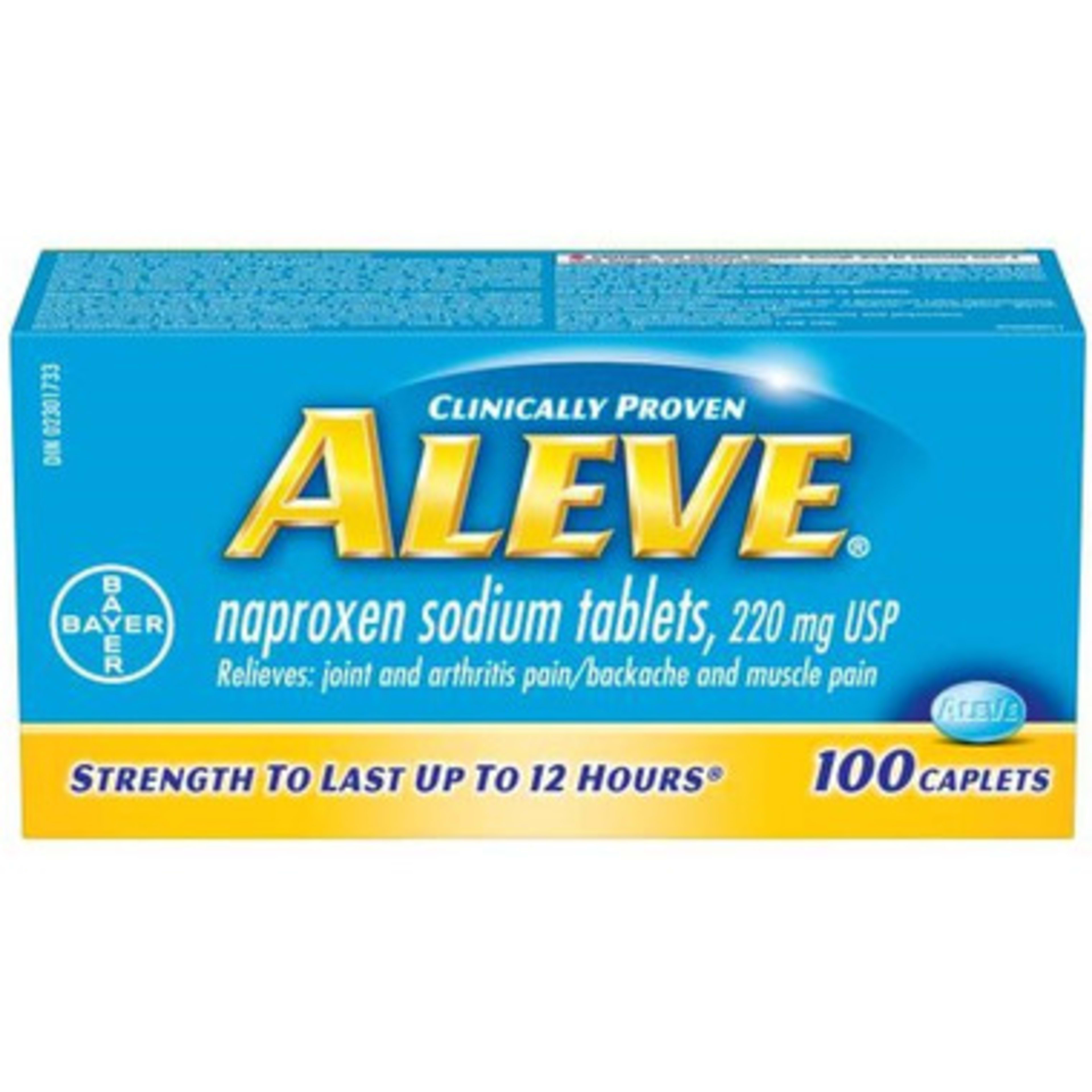 Aleve Naproxen Sodium Tablets USP, 220 mg 100 Caplets