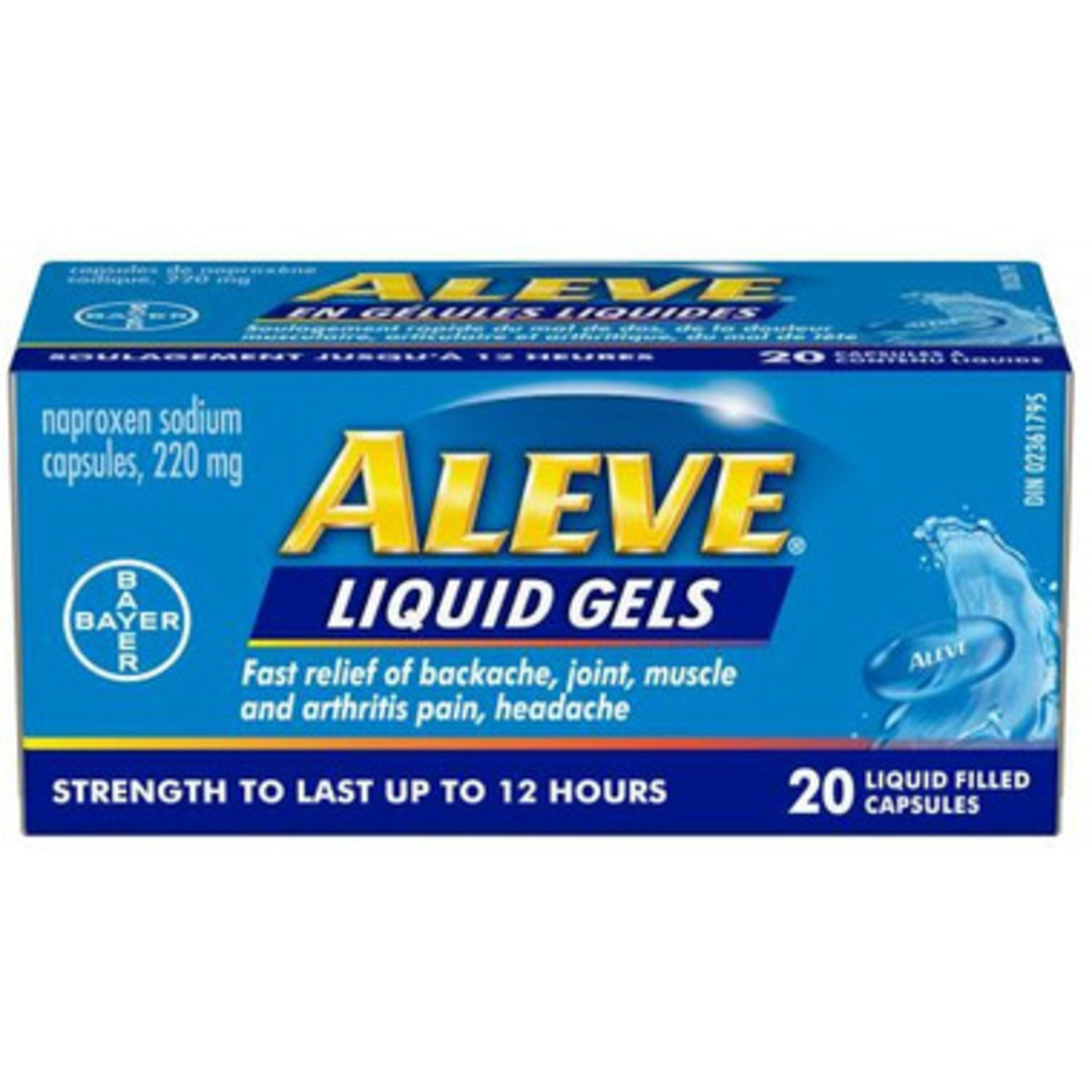 Aleve Naproxen Sodium Capsules, 220 mg Liquid Gels 20 Liquid Filled Capsules
