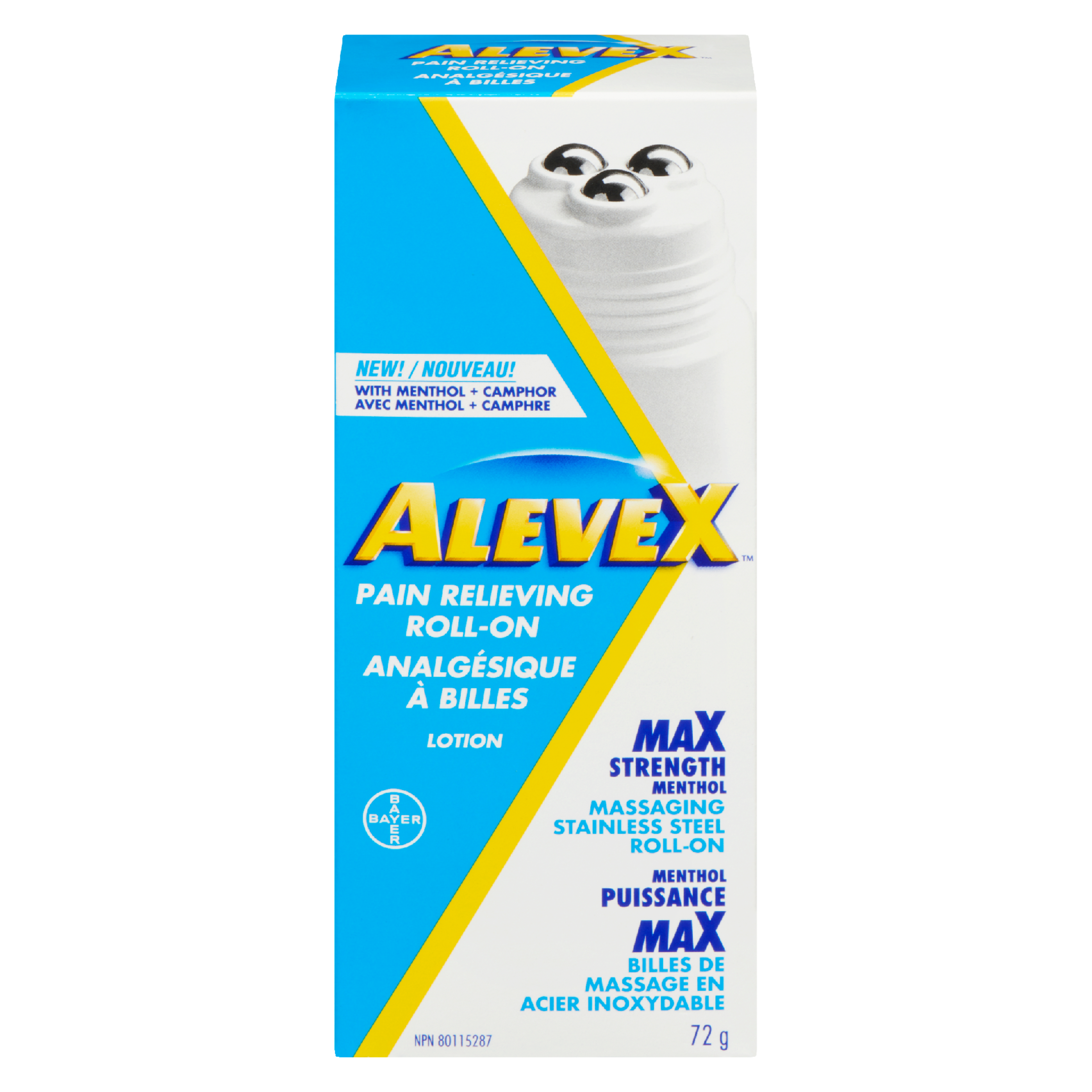 AleveX Pain Relieving Roll-On Lotion 72 g