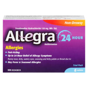 Allegra 24 Hour Antihistamine Trial Pack 6 Tablets
