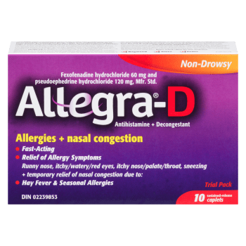 Allegra-D Allergies + Nasal Congestion 10 Sustained-Release Caplets