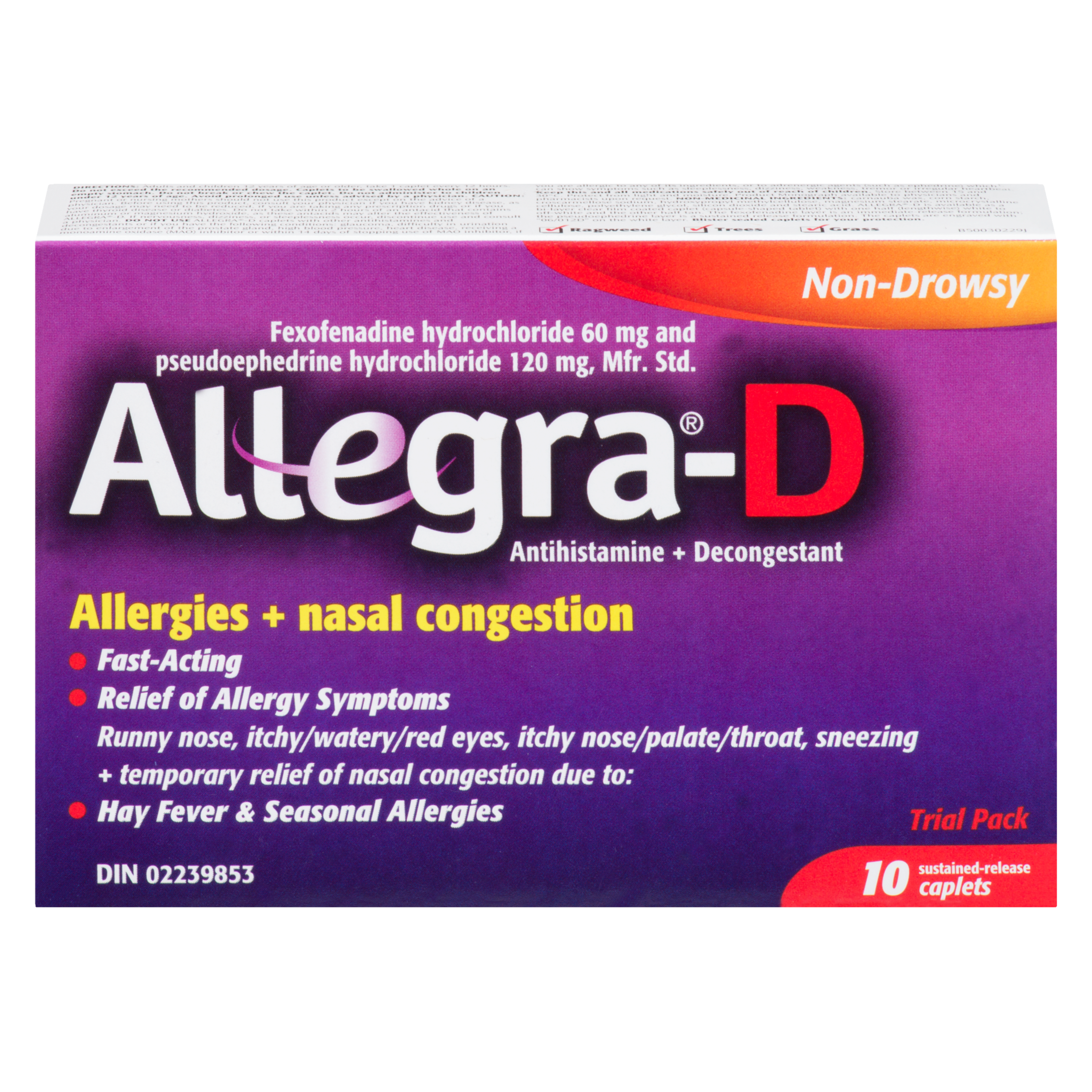 Allegra-D Allergies + Nasal Congestion 10 Sustained-Release Caplets