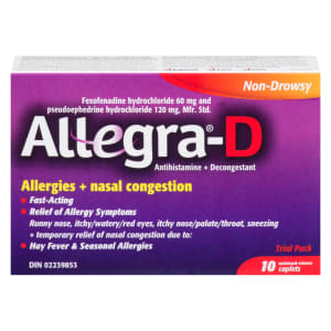 Allegra-D Allergies + Nasal Congestion 10 Sustained-Release Caplets