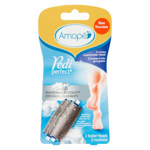 Amopé Pedi Perfect 2 x Extra Coarse Roller Heads with Diamond Crystals