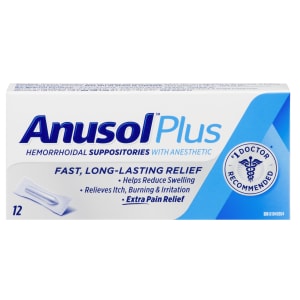 Anusol Plus Suppositories with Anesthetic 12 Suppositories
