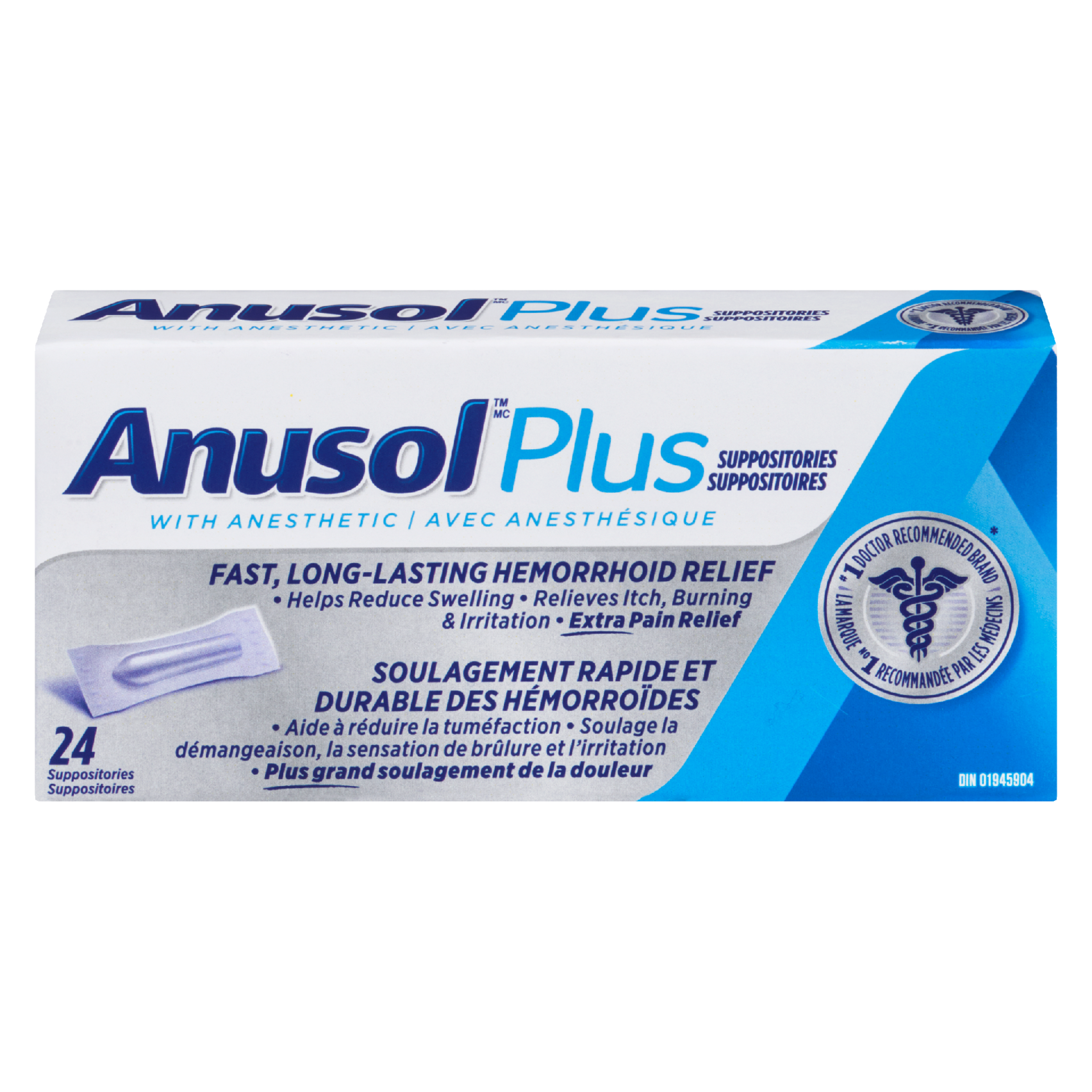 Anusol Plus Suppositories with Anesthetic 24 Suppositories