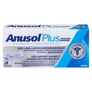Anusol Plus Suppositories with Anesthetic 24 Suppositories