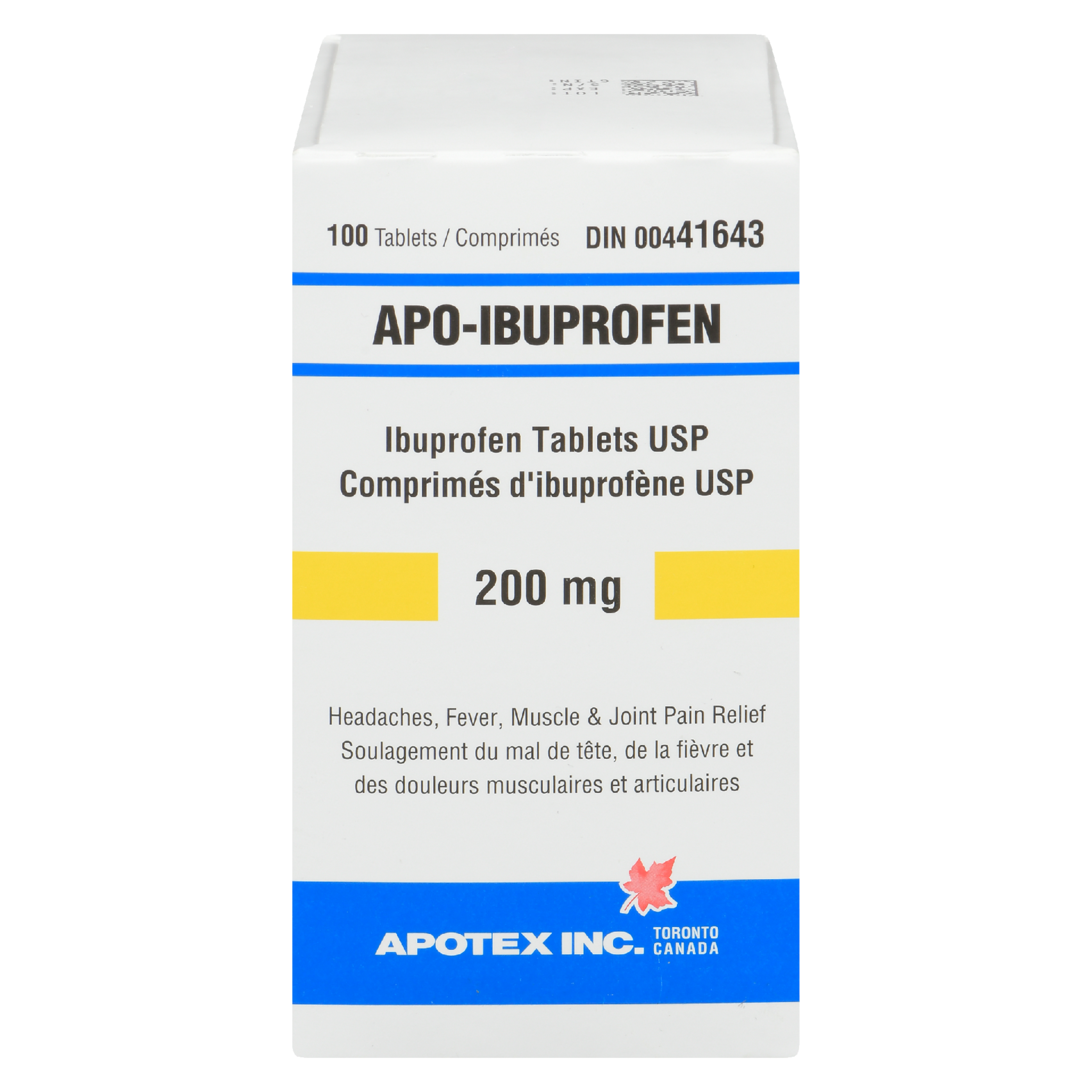 Apotex Apo-Ibuprofen 200 mg 100 Tablets