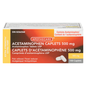Apothecare Acetaminophen Caplets Extra Strength 500 mg 100 Caplets
