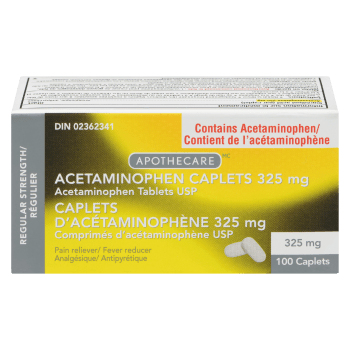 Apothecare Acetaminophen Caplets Regular Strength 325 mg 100 Caplets