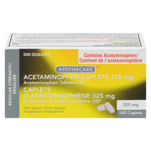 Apothecare Acetaminophen Caplets Regular Strength 325 mg 100 Caplets