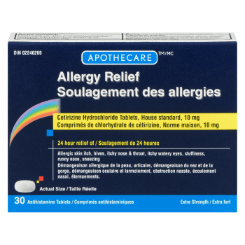 Apothecare Allergy Relief Extra Strength 30 Antihistamine Tablets