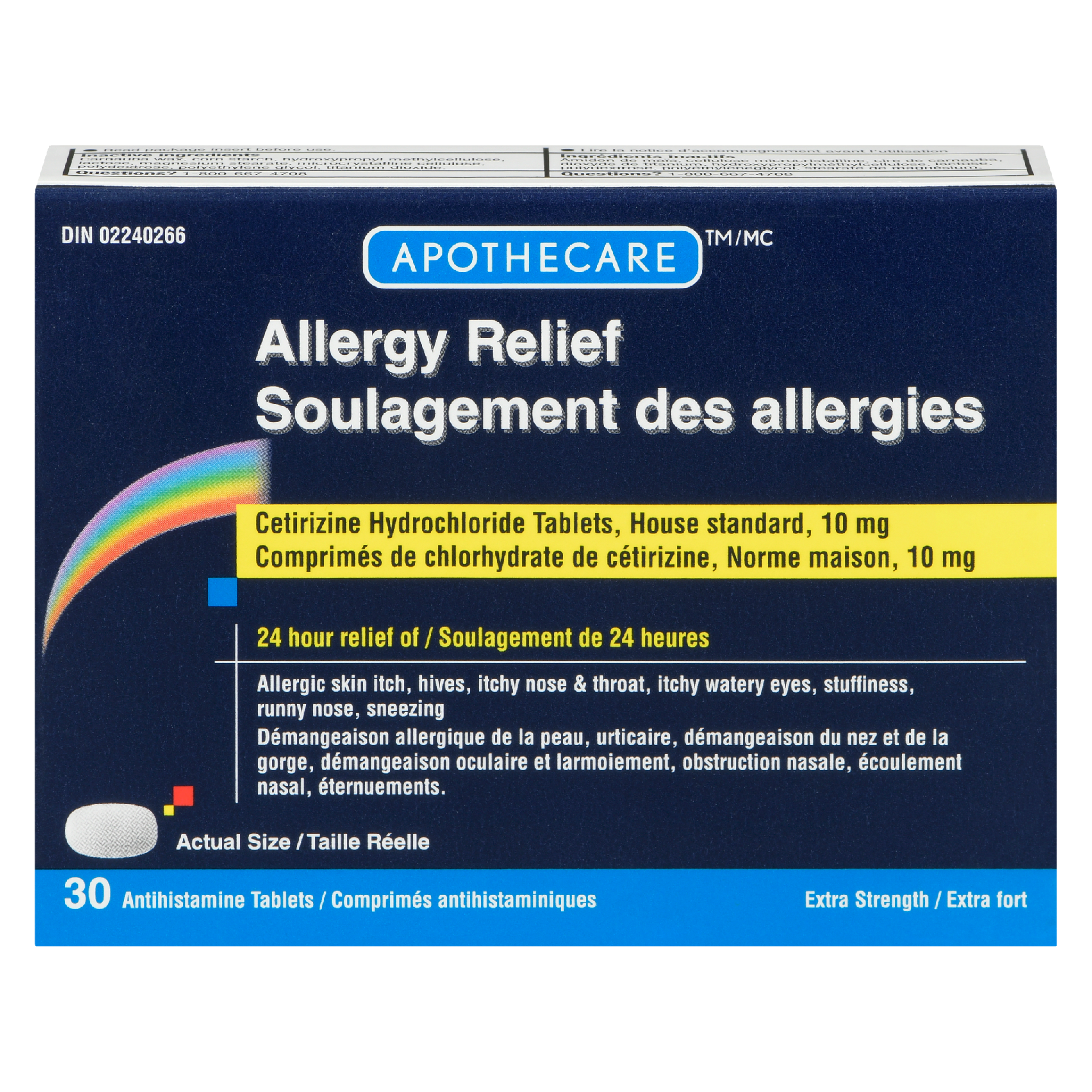 Apothecare Allergy Relief Extra Strength 30 Antihistamine Tablets