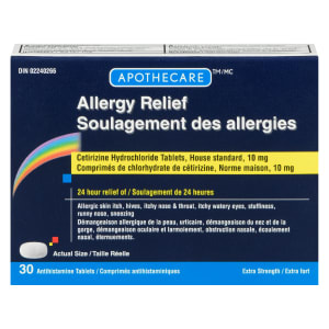 Apothecare Allergy Relief Extra Strength 30 Antihistamine Tablets