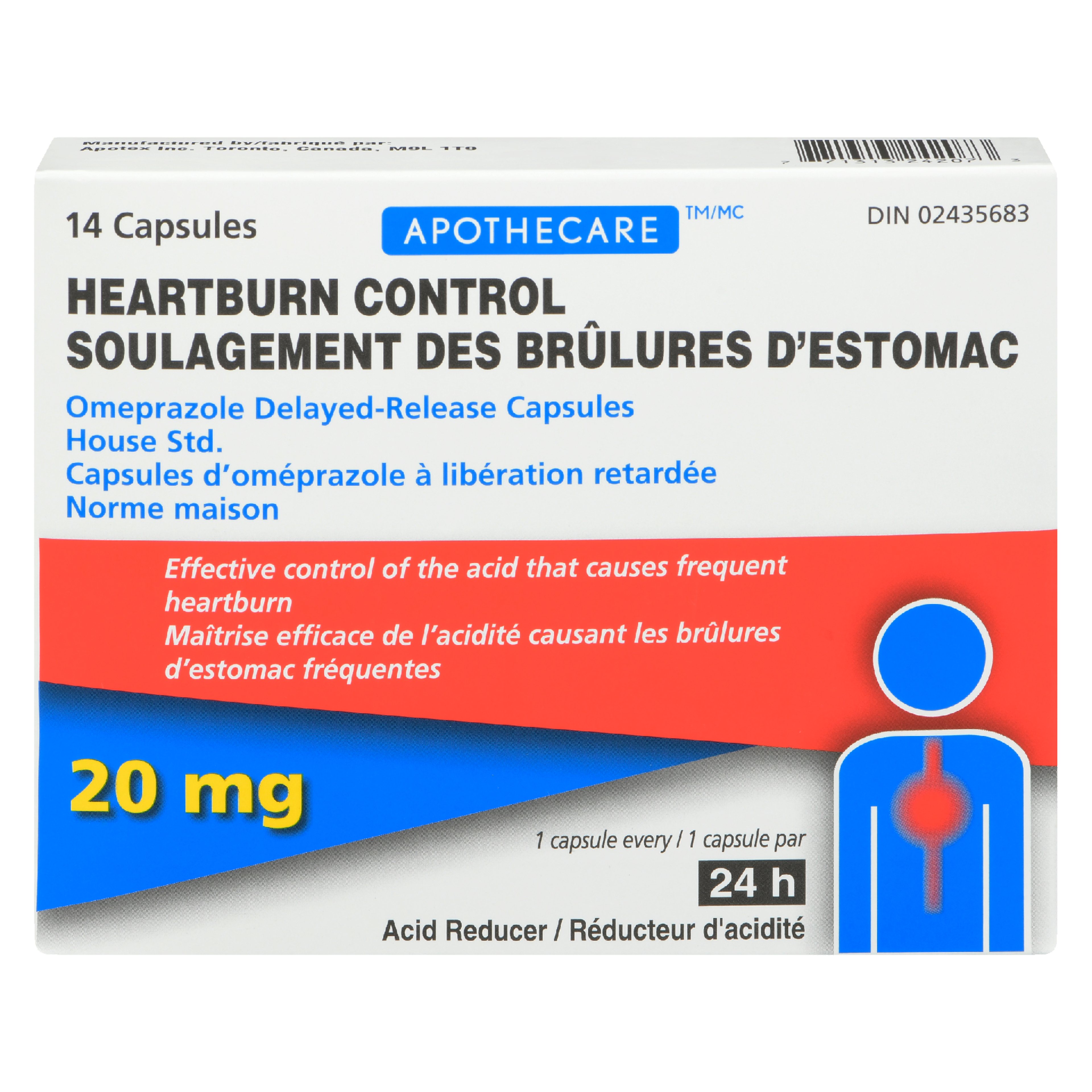 Apothecare Heartburn Control 20 mg 14 Capsules