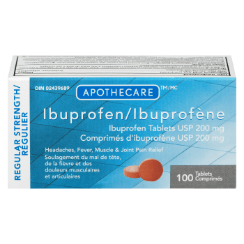 Apothecare Ibuprofen Regular Strength100 Tablets