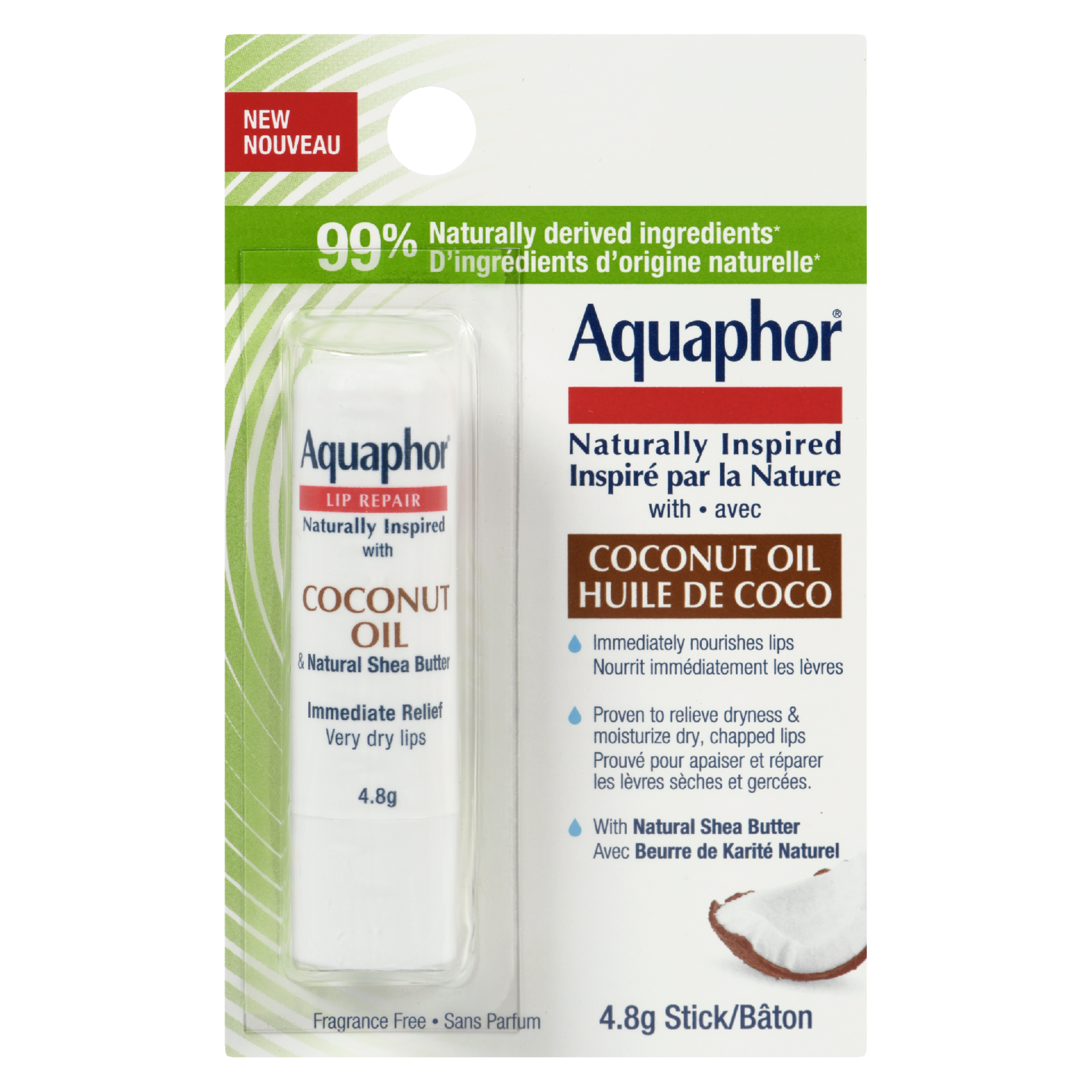 Aquaphor Lip Repair Stick Naturally Inspired with Coconut Oil 4.8 g