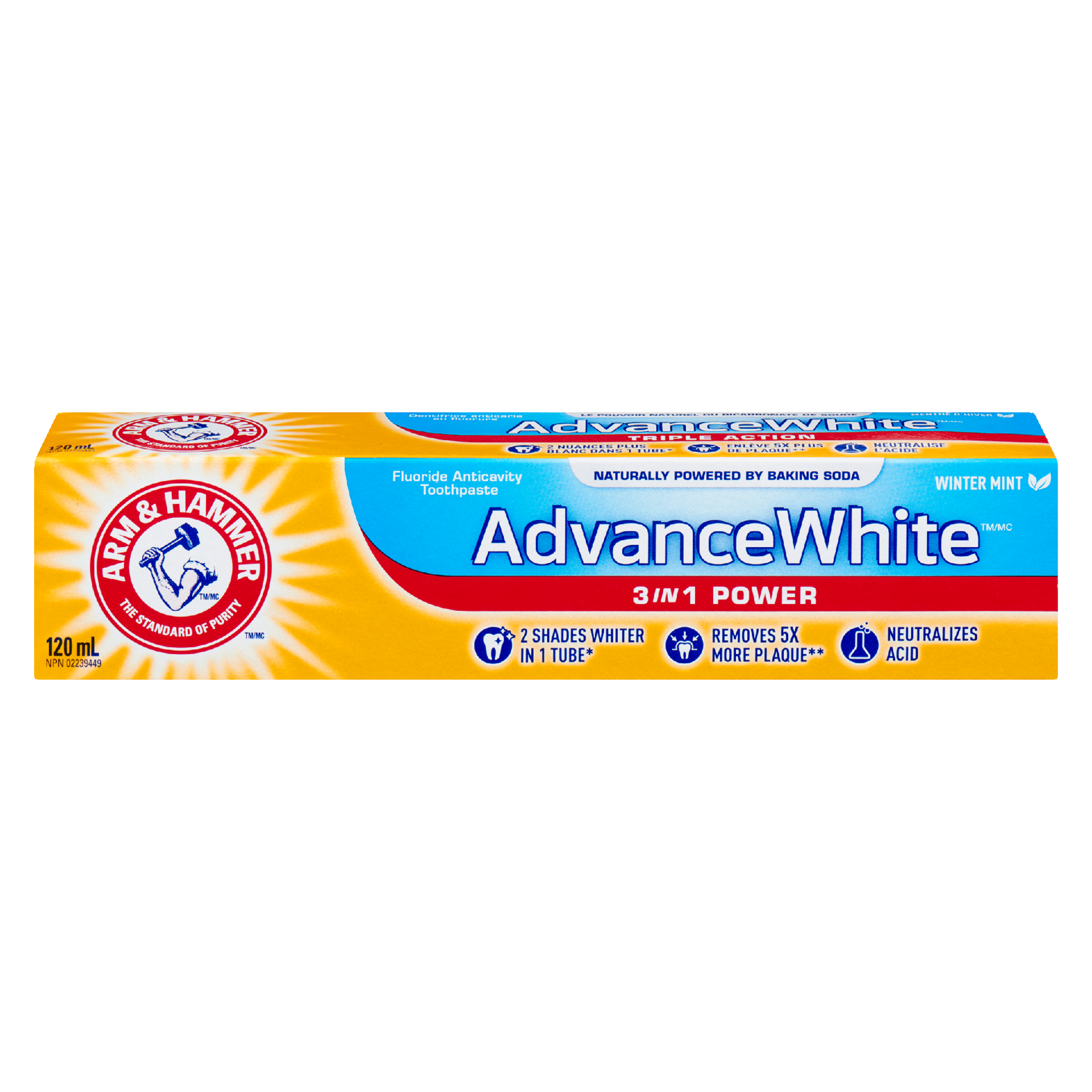 ARM & HAMMER Fluoride Anticavity Toothpaste Advance White 3 in 1 Power Winter Mint 120 ml
