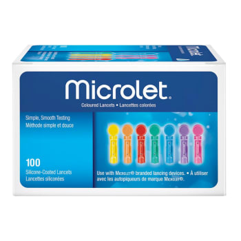 Ascensia Microlet Coloured Lancets (100 Count)