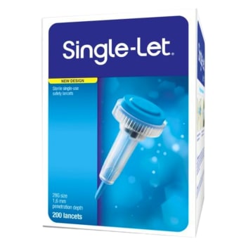 Ascensia Single-Let Sterile Single-Use Safety Lancets (200 Count)