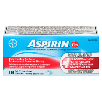 ASPIRIN Acetylsalicylic Acid Delayed-Release Tablets USP 81 mg 180 Tablets Enteric Coated