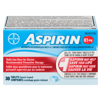 ASPIRIN Acetylsalicylic Acid Delayed-Release Tablets USP 81 mg 30 Tablets Enteric Coated